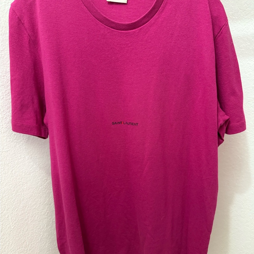 Saint Laurent Fuchsia Crew Neck Top